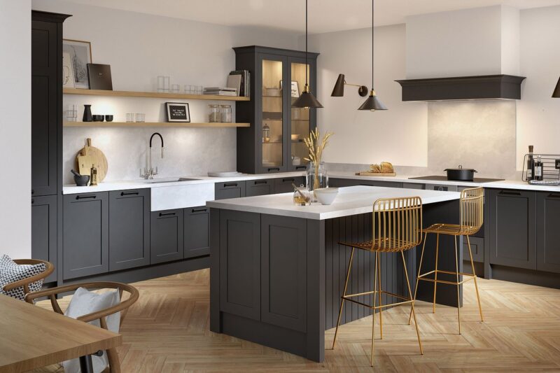 How to Design a Kitchen with Black Shaker Kitchen Cabinets